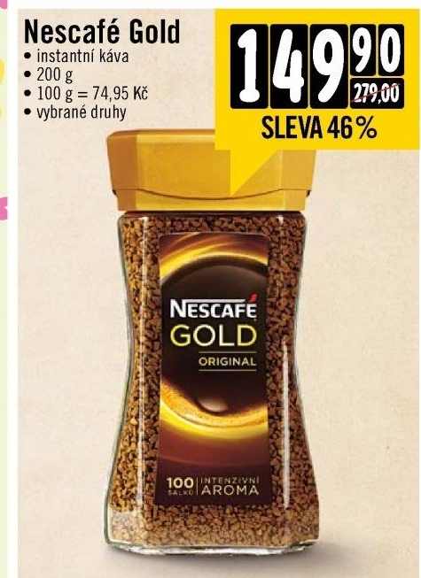 Instantní kávy Nescafé Gold