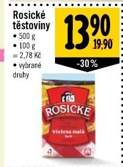 Těstoviny bezvaječné Rosické
