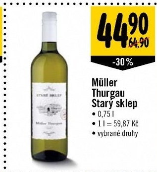 Víno Müller Thurgau Starý sklep