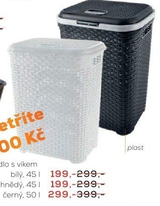 Koš prád. víko UH RATAN BLACK