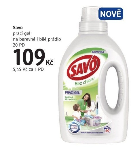 Prací gel bez chloru Savo