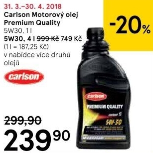 Motorový olej 5W - 30 Premium Quality Carlson