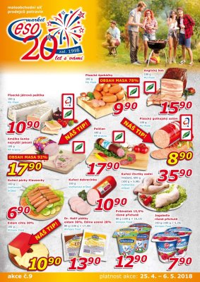 akční leták ESO MARKET 25.4.2018-6.5.2018