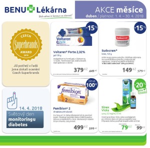 akční leták BENU Lékárna 1.4.2018-30.4.2018
