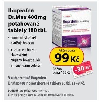 Tablety proti horečce a bolesti 400 Ibuprofen Dr.Max