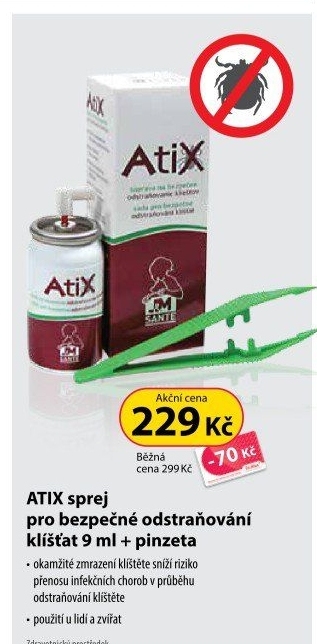 Sprej pro bezpečné odstraňování klíšťat Atix