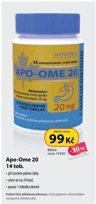 Tobolky proti pálení žáhy Apo-Ome