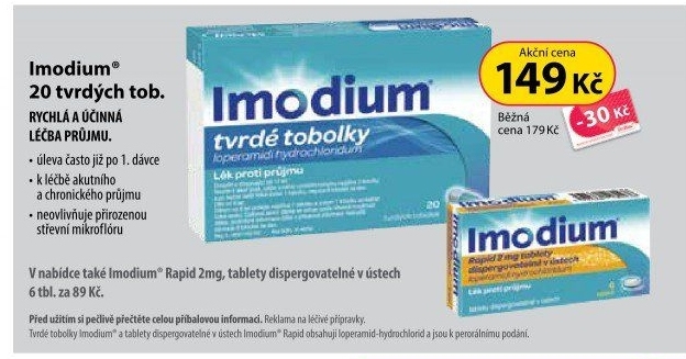 Tobolky proti průjmu Imodium