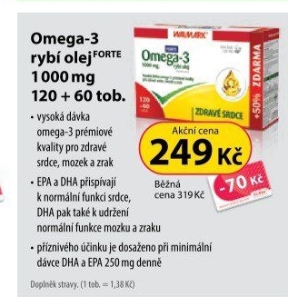 Doplněk stravy Omega 3 rybí olej Forte Walmark