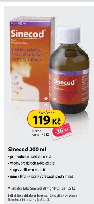 Sirup proti kašli Sinecod