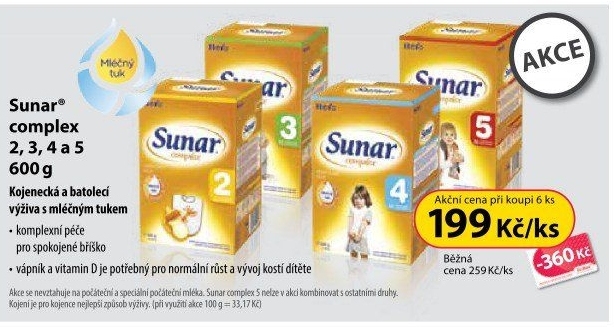 Kojenecké mléko Sunar Complex