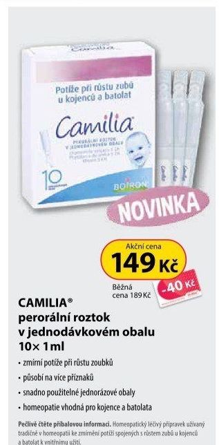 Homeopatika na růst zubů Camilia