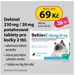 Tablety pro kočky na odčervení Dehinel