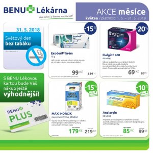 akční leták BENU Lékárna 1.5.2018-31.5.2018