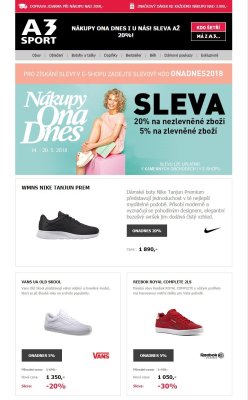 akční leták A3 SPORT 15.5.2018-23.5.2018