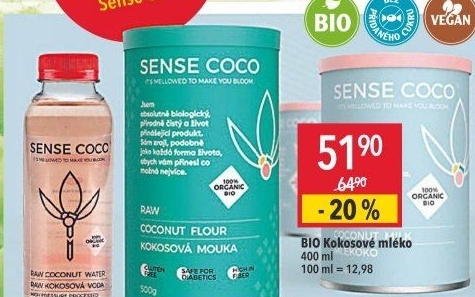 Kokosové mléko bio Sense Coco
