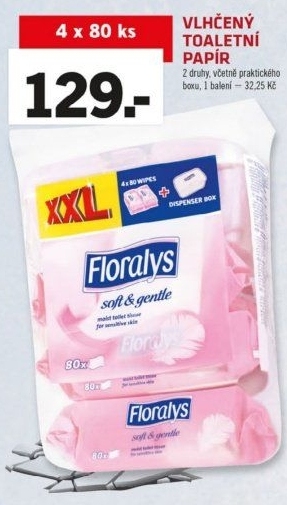 Toaletní papír vlhčený Floralys