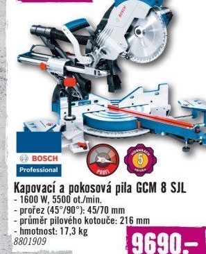Kapovací a pokosová pila Bosch GCM 8 SJL