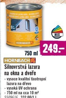 Silnovrstvá lazura na vodní bázi Hornbach