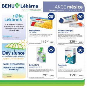 akční leták BENU Lékárna 1.6.2018-30.6.2018