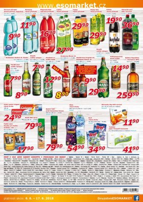 akční leták ESO MARKET 6.6.2018-17.6.2018