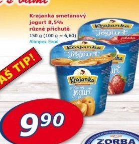 Jogurt smetanový ochucený Krajanka