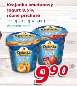 Jogurt smetanový ochucený Krajanka