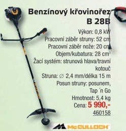 Křovinořez McCulloch B28B - UNI HOBBY akcniletaky.com