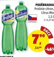Ochucená voda Poděbradka Prolinie