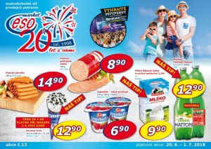 akční leták ESO MARKET 20.6.2018-1.7.2018