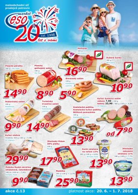akční leták ESO MARKET 20.6.2018-1.7.2018