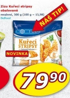 Kuřecí stripsy mražené Nowaco