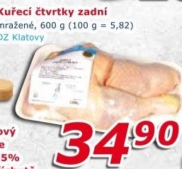 Kuřecí zadní čtvrtky mražené DZ Klatovy