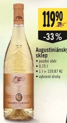Vína Augustiniánský sklep - pozdní sběr