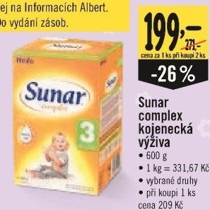 Kojenecké mléko Sunar Complex