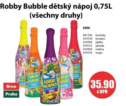 Sekt nealkoholický dětský Robby Bubble