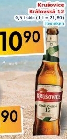 Pivo světlý ležák 12° Krušovice