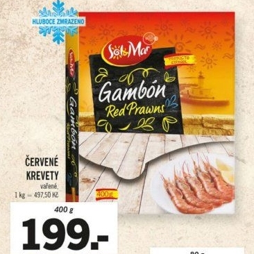 Krevety červené předvařené mražené Sol&amp