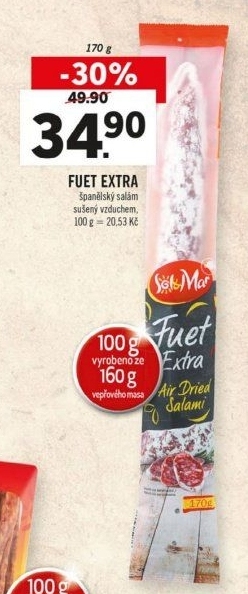 Salám španělský sušený vzduchem Fuet Extra Sol&amp