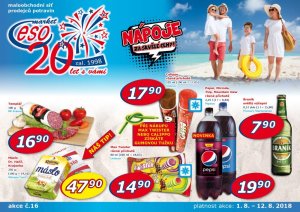 akční leták ESO MARKET 1.8.2018-12.8.2018