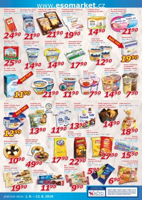 akční leták ESO MARKET 1.8.2018-12.8.2018