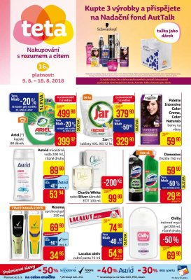 akční leták Teta drogerie 9.8.2018-18.8.2018