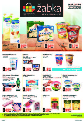 akční leták Žabka 1.8.2018-14.8.2018
