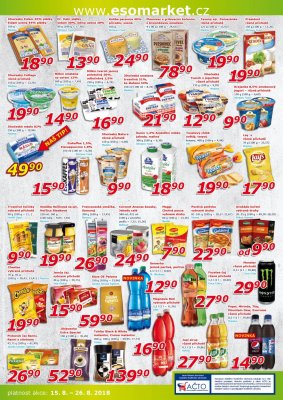 akční leták ESO MARKET 15.8.2018-26.8.2018