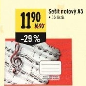 Notový sešit - Albert akcniletaky.com