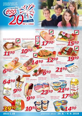 akční leták ESO MARKET 29.8.2018-9.9.2018