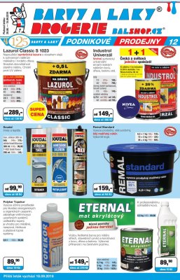 akční leták Barvy a laky drogerie 28.8.2018-15.9.2018
