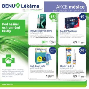akční leták BENU Lékárna 1.9.2018-30.9.2018