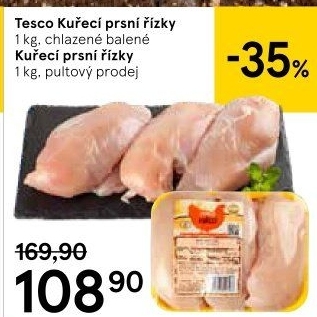 Kuřecí prsní řízky Tesco