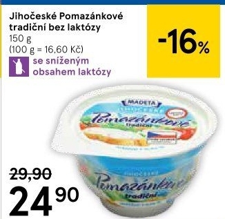 Tradiční pomazánkové bez laktózy Jihočeské Madeta